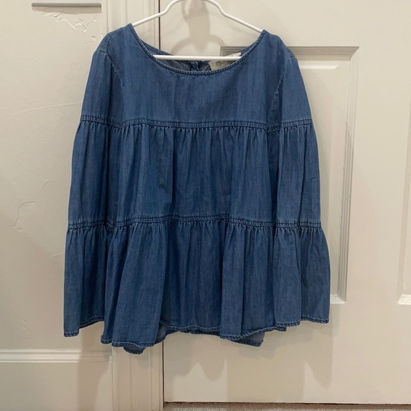 denim long sleeve madewell blouse x large - Picture 1 of 4